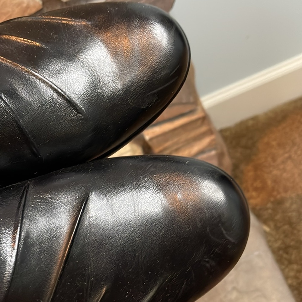 Nib Clarks Black Leather Block Heel Size 8.5m - image 8